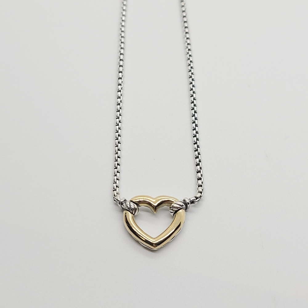 David Yurman Heart Station Necklace w 18k Gold